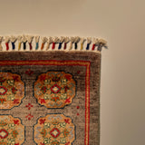 26272-Chobi Ziegler Hand-Knotted/Handmade Afghan Rug/Carpet Modern Authentic/Size: 3'3" x 1'7"