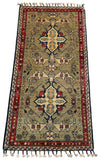 26261-Chobi Ziegler Hand-Knotted/Handmade Afghan Rug/Carpet Modern Authentic/Size: 3'3" x 1'6"