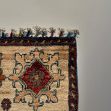 26474-Chobi Ziegler Hand-Knotted/Handmade Afghan Rug/Carpet Modern Authentic/Size: 3'2" x 1'5"