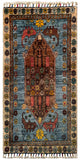 26475-Chobi Ziegler Hand-Knotted/Handmade Afghan Rug/Carpet Modern Authentic/Size: 3'3" x 1'6"