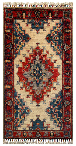 26164 -  Hand-knotted Contemporary Chobi Ziegler /Modern Carpet/Rug / Size: 3'1" x 1'6"/4cm x 46cm