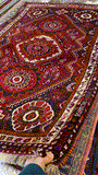 27892- Shiraz Persian Hand-knotted/Authentic/Traditional Nomadic/Tribal / Size: 5'5" x 3'7"/165cm x 109cm