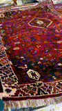 27864- Shiraz Persian Hand-knotted/Authentic/Traditional Nomadic/Tribal / Size: 8'5" x 6'0"/257cm x 183cm
