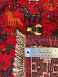 27864- Shiraz Persian Hand-knotted/Authentic/Traditional Nomadic/Tribal / Size: 8'5" x 6'0"/257cm x 183cm