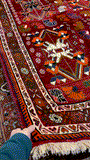 27870- Shiraz Persian Hand-knotted/Authentic/Traditional Nomadic/Tribal / Size: 7'10" x 4'11"/239cm x 150cm