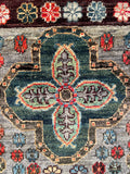 26254-Chobi Ziegler Hand-Knotted/Handmade Afghan Rug/Carpet Modern Authentic/Size: 3'1" x 1'8"