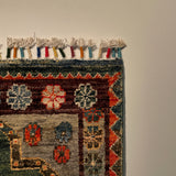 26254-Chobi Ziegler Hand-Knotted/Handmade Afghan Rug/Carpet Modern Authentic/Size: 3'1" x 1'8"/94cm x 51cm