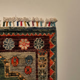 26254-Chobi Ziegler Hand-Knotted/Handmade Afghan Rug/Carpet Modern Authentic/Size: 3'1" x 1'8"
