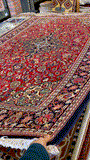 27846-Ghom Hand-knotted/Handmade Persian Rug/Carpet Traditional Authentic/ Size: 8'6" x 5'5"/259cm x 165cm