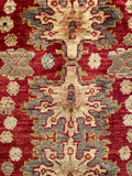 26478-Chobi Ziegler Hand-Knotted/Handmade Afghan Rug/Carpet Modern Authentic/Size: 3'2" x 1'7"