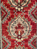 26503-Chobi Ziegler Hand-Knotted/Handmade Afghan Rug/Carpet Modern Authentic/Size: 3'3" x 1'6"