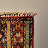 26267-Chobi Ziegler Hand-Knotted/Handmade Afghan Rug/Carpet Modern Authentic/Size: 3'4" x 1'8"