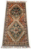26160-Chobi Ziegler Hand-Knotted/Handmade Afghan Rug/Carpet Modern Authentic/Size: 3'3" x 1'6"