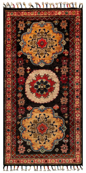 26245 - Hand-knotted Contemporary Chobi Ziegler /Modern Carpet/Rug / Size: 3'3" x 1'6"