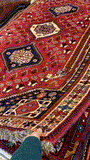 27860- Shiraz Persian Hand-knotted/Authentic/Traditional Nomadic/Tribal / Size: 8'4" x 5'3"/254cm x 160cm