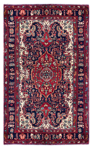 27880-Hamadan Hand-Knotted/Handmade Persian Rug/Carpet Tribal/Nomadic Authentic/ Size: 9'9" x 5'3"/297cm x 108cm