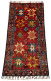 26280-Chobi Ziegler Hand-Knotted/Handmade Afghan Rug/Carpet Modern Authentic/Size: 3'3" x 1'7"