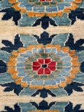 26506-Chobi Ziegler Hand-Knotted/Handmade Afghan Rug/Carpet Modern Authentic/Size: 3'3" x 1'7"