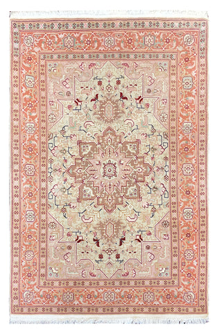 27899- Tabriz Persian Hand-knotted Carpet Authentic/Traditional Carpet/Rug/Size: 5'0" x 3'3"/152cm x 99cm