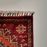 26507-Chobi Ziegler Hand-Knotted/Handmade Afghan Rug/Carpet Modern Authentic/Size: 3'2" x 1'7"