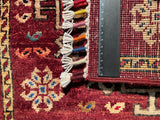 26507-Chobi Ziegler Hand-Knotted/Handmade Afghan Rug/Carpet Modern Authentic/Size: 3'2" x 1'7"