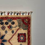 26487-Chobi Ziegler Hand-Knotted/Handmade Afghan Rug/Carpet Modern Authentic/Size: 2'7" x 1'8"