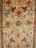 26250-Chobi Ziegler Hand-Knotted/Handmade Afghan Rug/Carpet Modern Authentic/Size: 3'1" x 1'9"