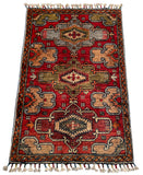 26491-Chobi Ziegler Hand-Knotted/Handmade Afghan Rug/Carpet Modern Authentic/Size: 2'9" x 1'9"