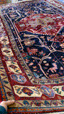 27952-Hamadan Hand-Knotted/Handmade Persian Rug/Carpet Tribal/Nomadic Authentic/ Size: 9'6" x 5'10"/290cm x 178cm