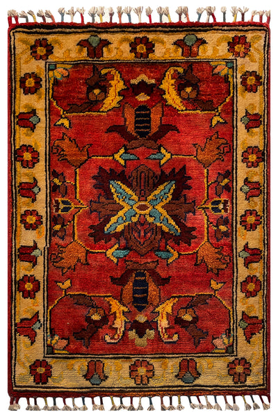 26510-Chobi Ziegler Hand-Knotted/Handmade Afghan Rug/Carpet Modern Authentic/Size: 3'0" x 2'0"