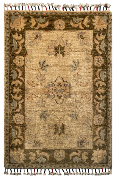 26513-Chobi Ziegler Hand-Knotted/Handmade Afghan Rug/Carpet Modern Authentic/Size: 3'2" x 2'0"