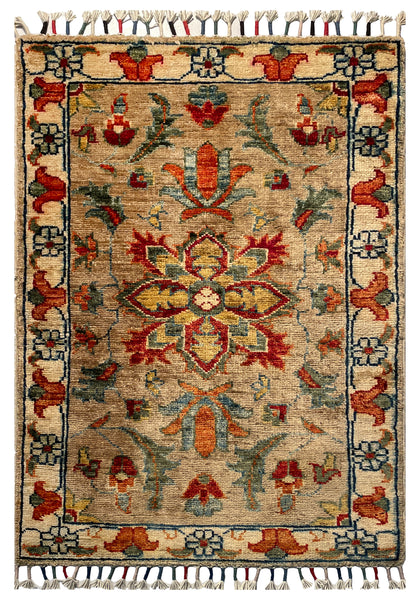 26521-Chobi Ziegler Hand-Knotted/Handmade Afghan Rug/Carpet Modern Authentic/Size: 2'9" x 2'0"