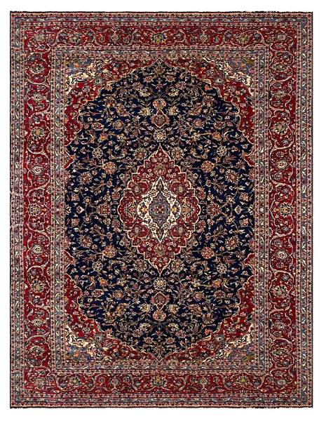 27968-Kashan Hand-Knotted/Handmade Persian Rug/Carpet Traditional/Authentic/Size: 12'8" x 9'7" /386cm x 292cm