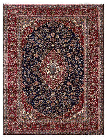 27968-Kashan Hand-Knotted/Handmade Persian Rug/Carpet Traditional/Authentic/Size: 12'8" x 9'7" /386cm x 292cm