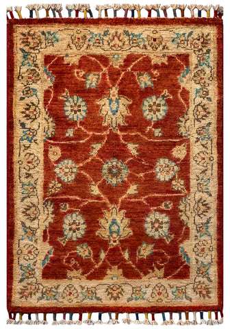 26524-Chobi Ziegler Hand-Knotted/Handmade Afghan Rug/Carpet Modern Authentic/Size: 2'8" x 1'8"/81cm x 51cm