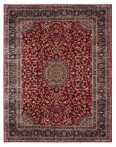 27965-Mashad Hand-Knotted/Handmade Persian Rug/Carpet Traditional Authentic/ Size: 12'7" x 9'10"/384cm x 300cm