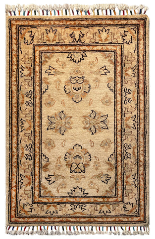 26298-Chobi Ziegler Hand-Knotted/Handmade Afghan Rug/Carpet Modern Authentic/Size: 3'2" x 2'0"