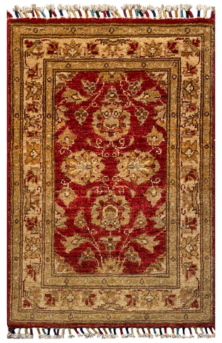 26249 - Hand-knotted Contemporary Chobi Ziegler /Modern Carpet/Rug / Size: 3'0" x 1'9"/91cm x 53cm