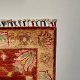 26529-Chobi Ziegler Hand-Knotted/Handmade Afghan Rug/Carpet Modern Authentic/Size: 2'9" x 1'9"