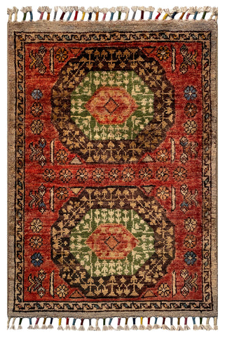 26486-Chobi Ziegler Hand-Knotted/Handmade Afghan Rug/Carpet Modern Authentic/Size: 2'8" x 1'8"