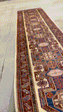 25357-Royal Kazak Hand-Knotted/Handmade Afghan Rug/Carpet Tribal/Nomadic Authentic/ Size: 11'4" x 2'9"/345m x 84cm