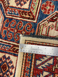 25357-Royal Kazak Hand-Knotted/Handmade Afghan Rug/Carpet Tribal/Nomadic Authentic/ Size: 11'4" x 2'9"/345m x 84cm