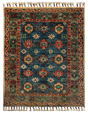 26278-Chobi Ziegler Hand-Knotted/Handmade Afghan Rug/Carpet Modern Authentic/Size: 2'7" x 2'0"