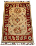 26517-Chobi Ziegler Hand-Knotted/Handmade Afghan Rug/Carpet Modern Authentic/Size: 3'0" x 2'0"