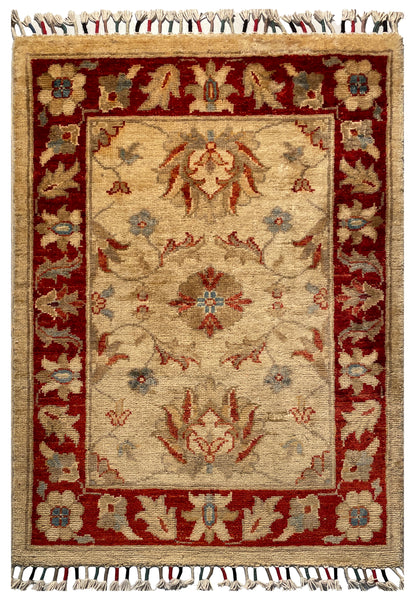 26517-Chobi Ziegler Hand-Knotted/Handmade Afghan Rug/Carpet Modern Authentic/Size: 3'0" x 2'0"