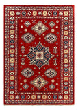 27781-Kazak Hand-Knotted/Handmade Afghan Rug/Carpet Tribal/Nomadic Authentic/ Size: 8'0" x 5'5"/244cm x 165cm