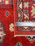 27781-Kazak Hand-Knotted/Handmade Afghan Rug/Carpet Tribal/Nomadic Authentic/ Size: 8'0" x 5'5"/244cm x 165cm
