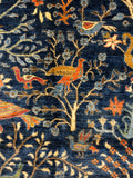 27815-Chobi Ziegler Handmade/Hand-knotted Afghan Rug/Carpet Tribal/Nomadic Authentic/ Size: 7'5" x 5'5" / 226cm x 175cm