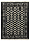 27592-Bokhara Hand-Knotted/Handmade Pakistani Rug/Carpet Tribal/Nomadic Authentic/ Size: 8'2" x 5'7"/249 cm × 170 cm