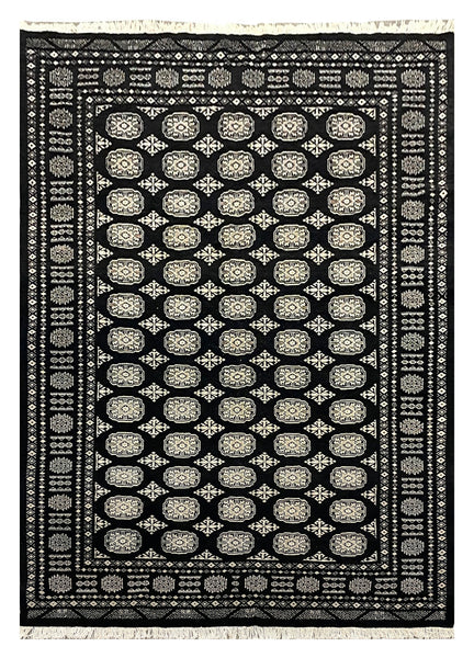 27592-Bokhara Hand-Knotted/Handmade Pakistani Rug/Carpet Tribal/Nomadic Authentic/ Size: 8'2" x 5'7"/249 cm × 170 cm